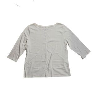 The Talbots Tee Women's White Long Sleeve Crew Neck Top